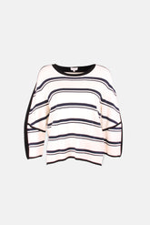 Escada Çizgili Triko Bluz Siyah - 38